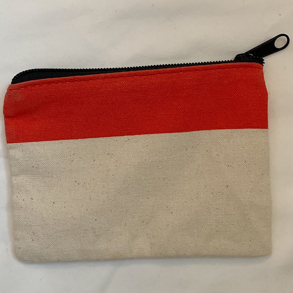 Mini canvas pouch never used!!